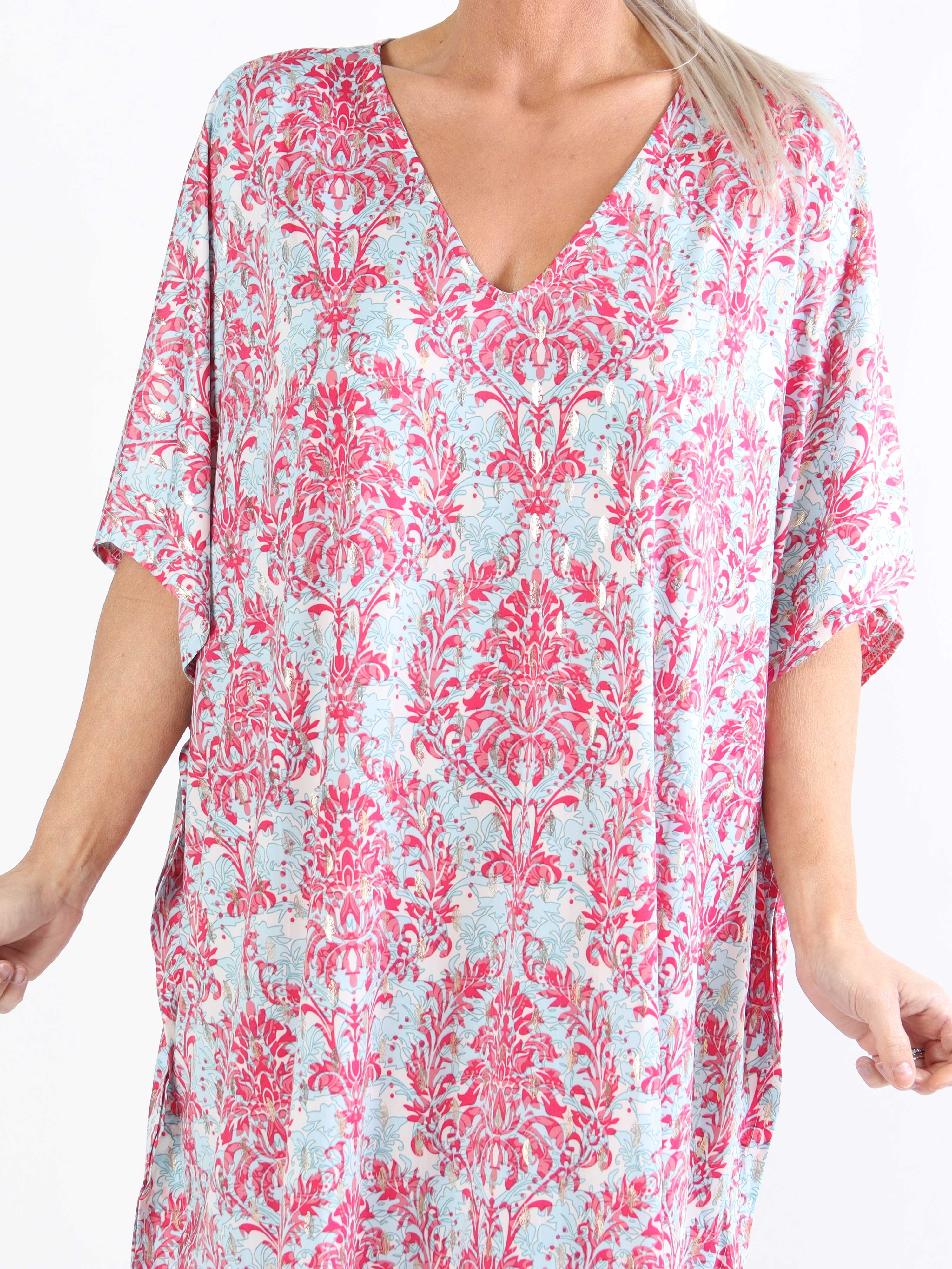 Azmina Royal - Tunikaklänning i plus size med resår och lös passform